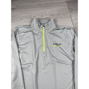 Polo Sport Ralph Lauren Jersey Men XL Gray Long Sleeve ThermoVent 1/4 Zip Henley